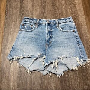 Abercrombie & Fitch Blue Ripped Jean Shorts